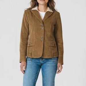 True Religion x Gipsy Jeanswear Brown Corduroy Jacket – Lace-Up Detail, Size S
